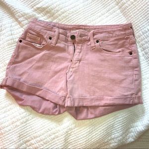 Light Muted Pink Mid-rise Jean Shorts